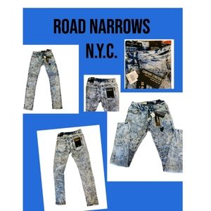 ROAD NARROWS N.Y.C. MENS ACID CRINKLE JEANS SIZE 28, BNWT